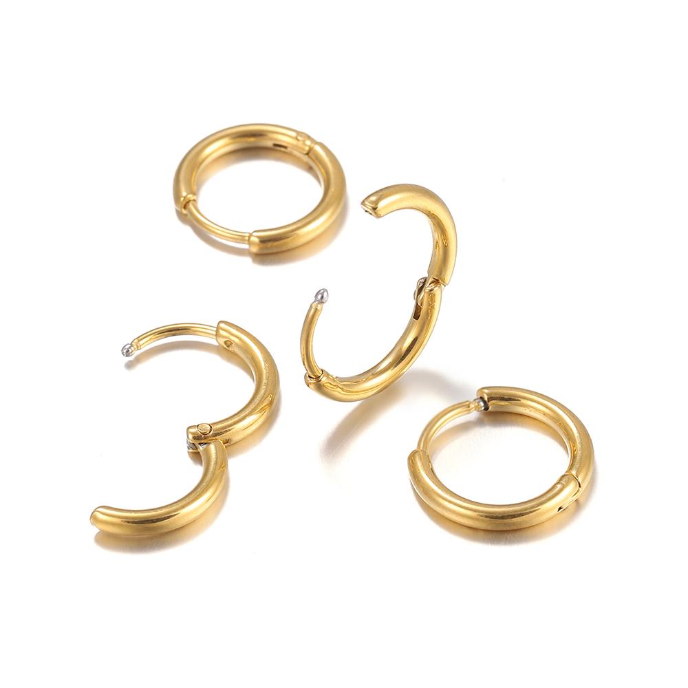 6Pcs/Lot Stainless Steel Circle Hoop Earrings Gold Color Round Geometry Earrings Jewelry Findings for DIY Earring Jewelry Making