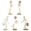 Athlete Crystal Ball Figurine with Metal Stand Ornaments Art Gift Decor Supplies for Christmas New Year Birthday