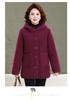 Mom's Fashionable Winter Hooded Fleece Lined Cotton Jacket for Middle-Aged & Elderly Women