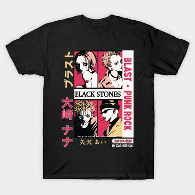 Asian Size Cotton Unisex Tshirt Print T-shirt Black Stones Poster - Nana - Anime Art T-shirt No-Cut Print Regular Fit