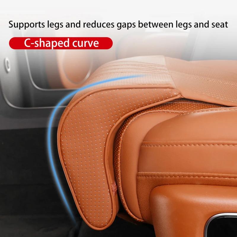 Leather Leg Support Extension Seat Cover Memory Foam Extender Cushion With Backrest Car Interior Accessories Universal Car