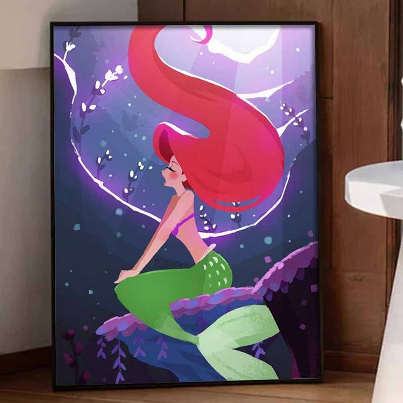 Disney Diamond Art Painting Kit Ariel Diamond Mosaic Pictures, Wall Art Crafts, Home Decor