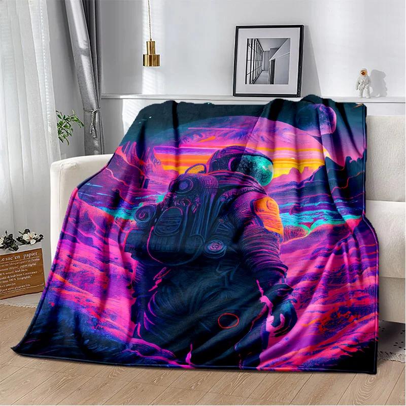 Astronaut Universe Spaceman 3D Outer Space Cartoon Blanket,Soft Throw Blanket for Home Bedroom Bed Sofa Office Cover Blanket Kid