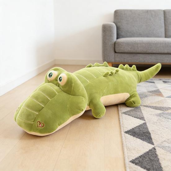 Cute Crocodile Plush Toy Huggable Crocodile Stuffed Animal Sofa Cushion Nap Pillow for Valentine's Day & Birthday Gift Soft Cuddle Buddy for Couch