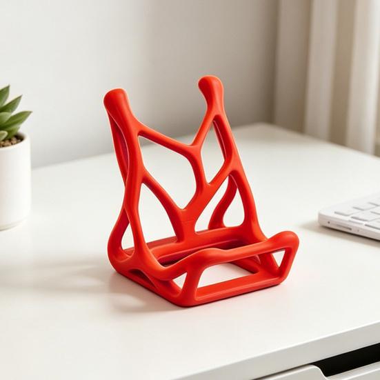 Mobile Phone Holder, 3D-Printed Skeleton-Inspired Phone Stand, Thin Lightweight Decorative Ornament for Desk Bedside Living Room Desktop