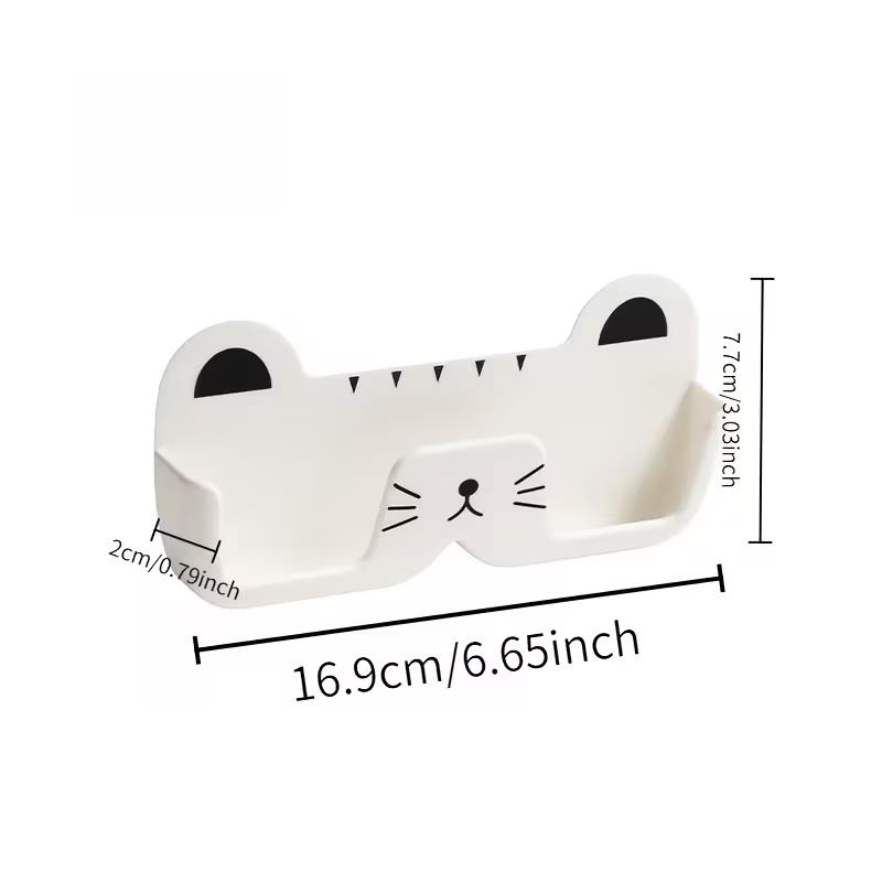 1pc Stylish Wall-Mount Eyeglass Case, No-Drill, Space-Saver for Bedside, Bathroom, Bedroom, Minimalist & Compact