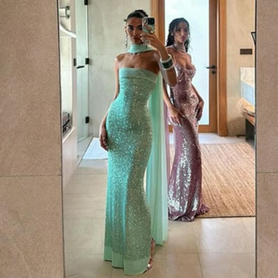 2025 Sommar Ärmlös Slim-Fit Högmidjekjol Kamisoleklänning