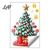 Weatherproof Balcony Stickers Christmas Tree Window Decals Candy Striped Snowflake Wall Stickers Waterproof Festive Home Decor PVC Removable