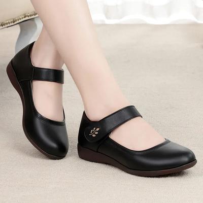 Female Fashion Sweet Light Weight Anti Skid Comfort Student School Black Pu Leather Shoes Women Cool Casual Street Shoes Ga12