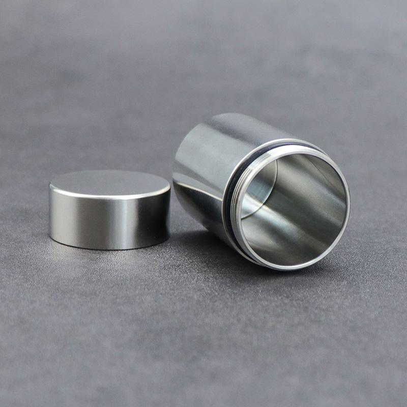 Stainless Steel Sealed Capsule Pill Case Travel Waterproof Pill Box Camping Firstaid EDC Multi-function Survival Tool Gift