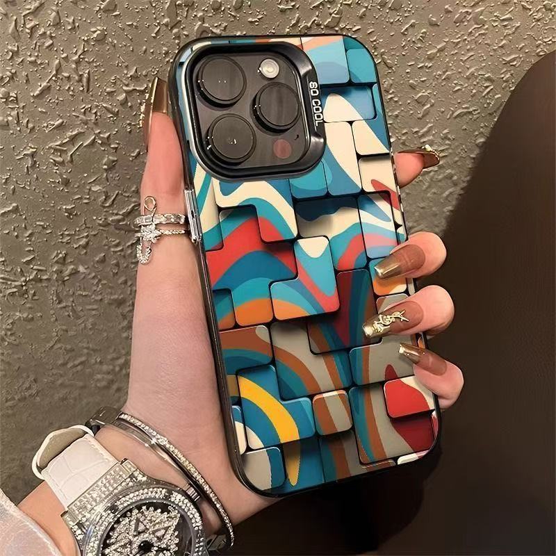 The new square is suitable for iphone17 mobile phone case Apple 15promax/14 personality 13pro16 Europe and America 12xr.