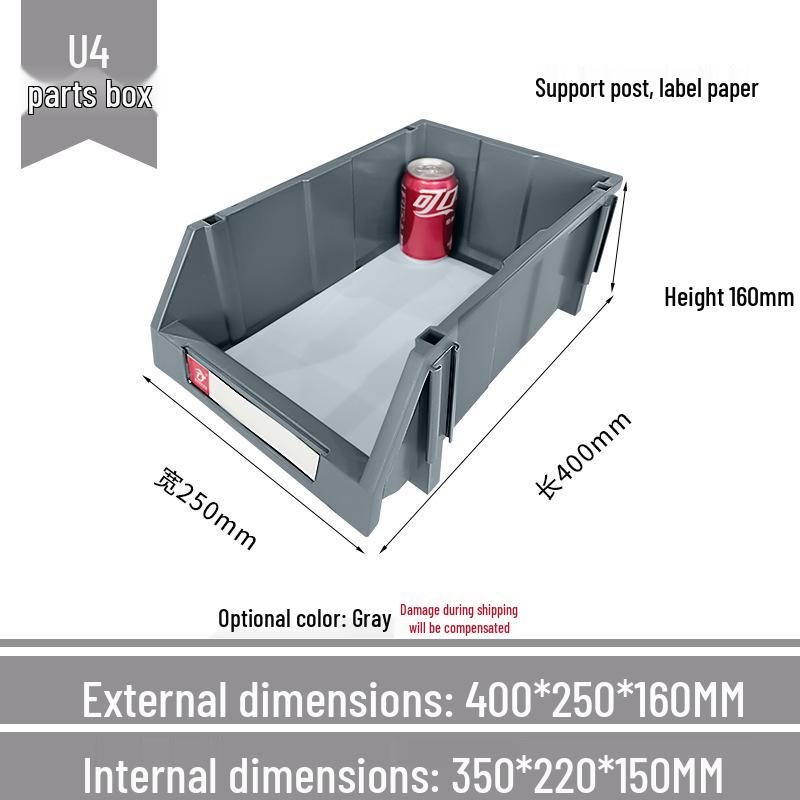 Angled Entry Heavy-Duty Plastic Storage and Organizer Box for Components and Hardware