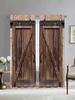 2pcs Rustic Curtain   Wooden Door Pattern Curtain  Without Holes Curtain   Refer To Bedroom Office Kitchen Living Room Study Home D