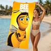 Beach Towel with Bee Movie Pattern - soft,absorbent,machine washable Lightweight&Modern,swimming,Travel Essentials
