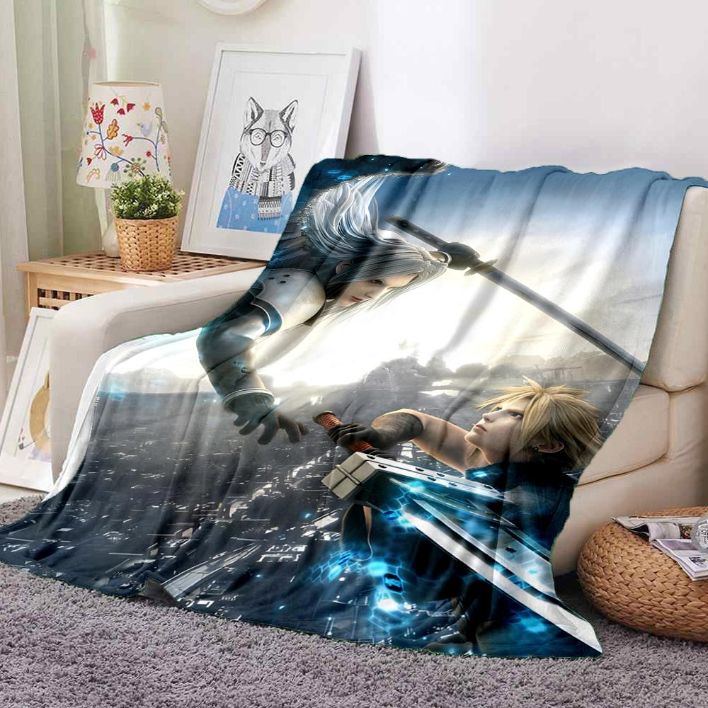 Final Fantasy Flannel Blanket Throw Blanket Soft Warm Sofa Bed Camping Car home Decor Unique Christmas Gift C9302655