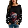 Womens  Fall Sweaters Long Sleeve Print Tops Pullover Sweaters Loose Dressy Casual Basic Clothes