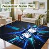 Crystal Velvet Square Rug Custom NameBIRMINGHAM CITY Pattern Non Slip Home Floor Decor Rug