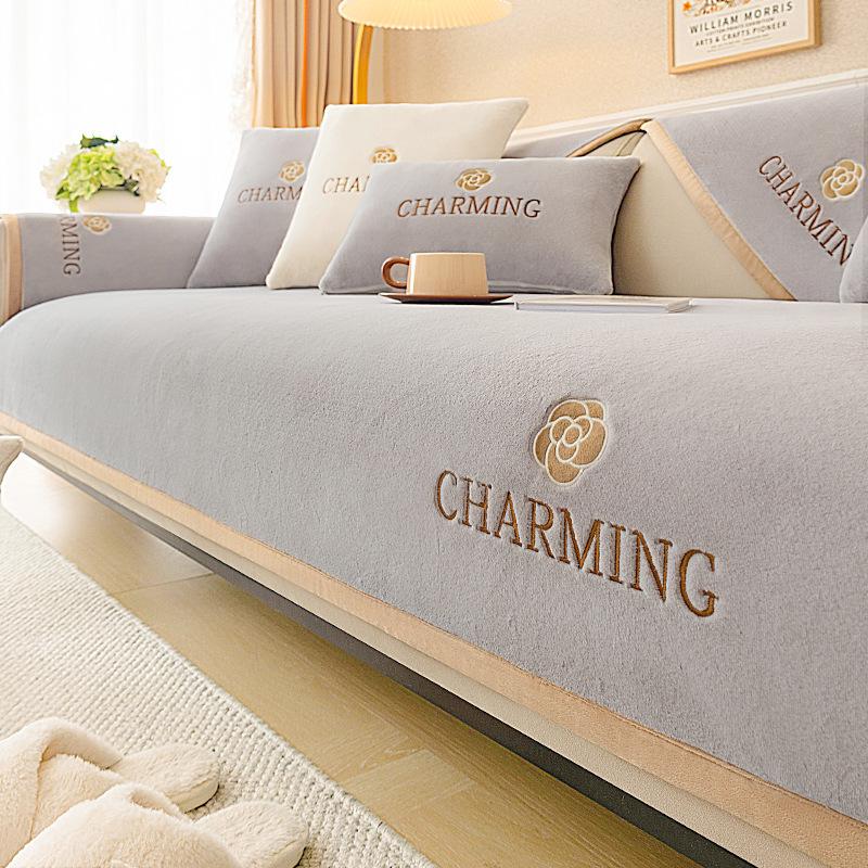 

Универсальный чехол на подушку дивана для всех сезонов Простой современный JUEoth Махровый для осени и зимы Мягкий Удобный Долговечный 70*70cm