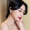 Diamond Fan-Shaped Ginkgo Biloba Stud Earrings Temperament Earrings Women'S Fashion Earrings