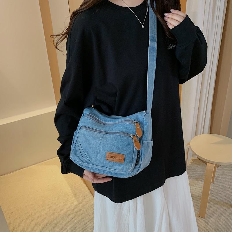 Borsa in Denim da Donna a Spalla per Pendolari Borsa a Tracolla di Grande Capacità