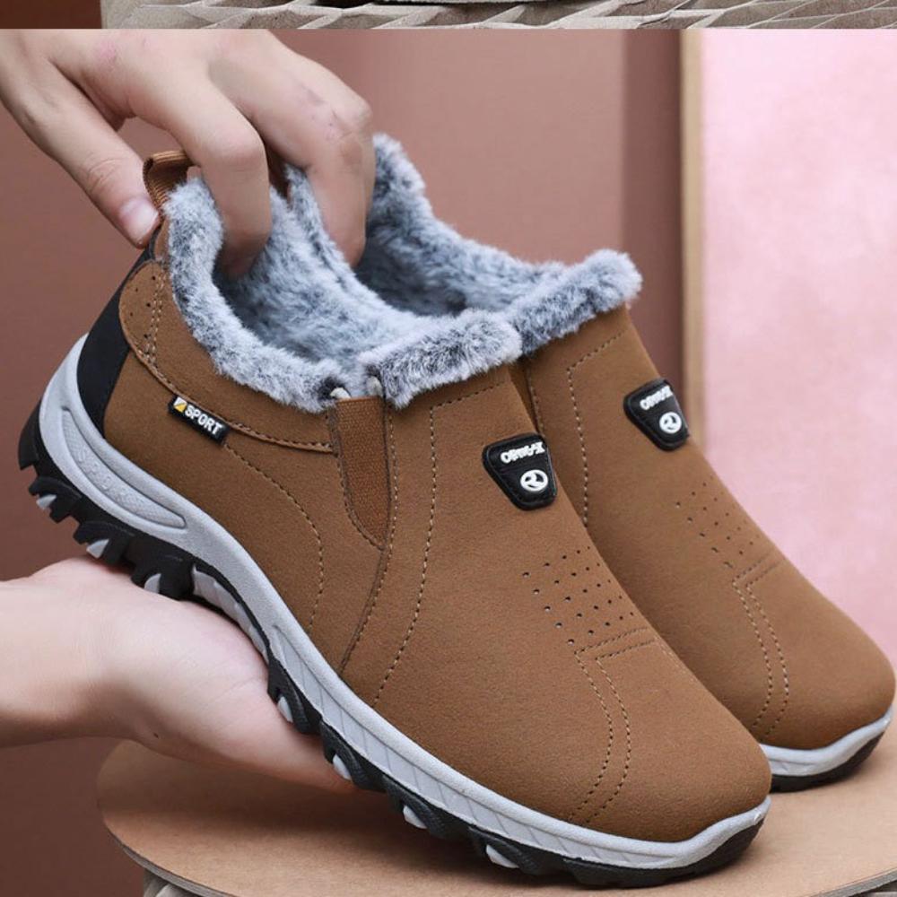 New Winter Plush Thick Men's Shoes Warm Snow Boots Outdoor Mountaineering Men's Wear Resistant Warm Cotton Shoes