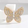 Crystal Butterfly Brooch Zinc Alloy Elegant Design Lightweight For Daily Wear And Evening Event Secure Pin Gift