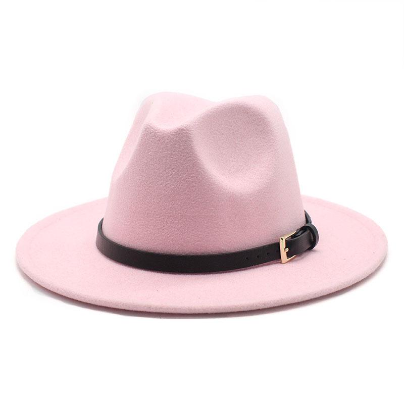 Hat Men'S And Women'S Jazz Hat Quarterly British Retro Belt White Top Hat Woolen Gentleman'S Hat