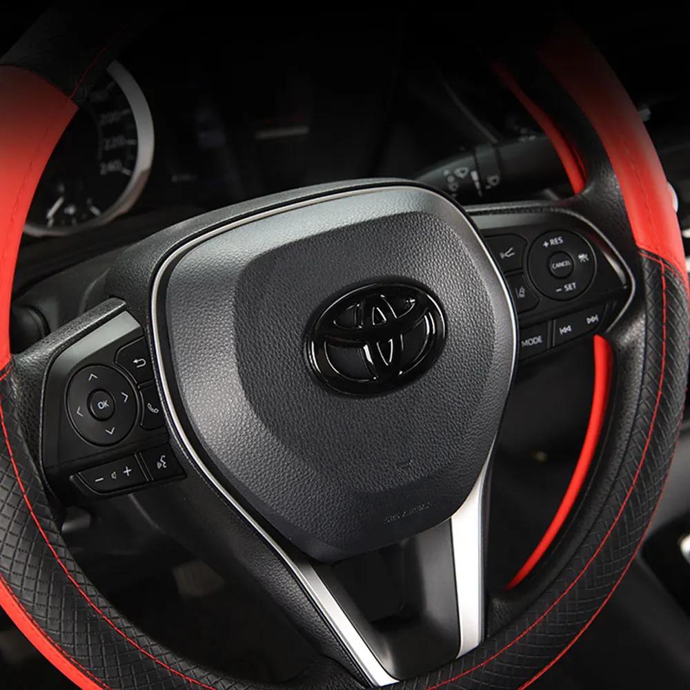 BBcp3 Car Steering Wheel Badge Emblem Sticker Auto-Styling For Toyota Corolla Cross Crown Rav4 Chr Avensis Aygo Raize Camry TRD Venza