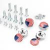 4Pcs USA Italy Germany British Flag Metal Screws License Plate Bolts For VW BM Aud Car Accessories