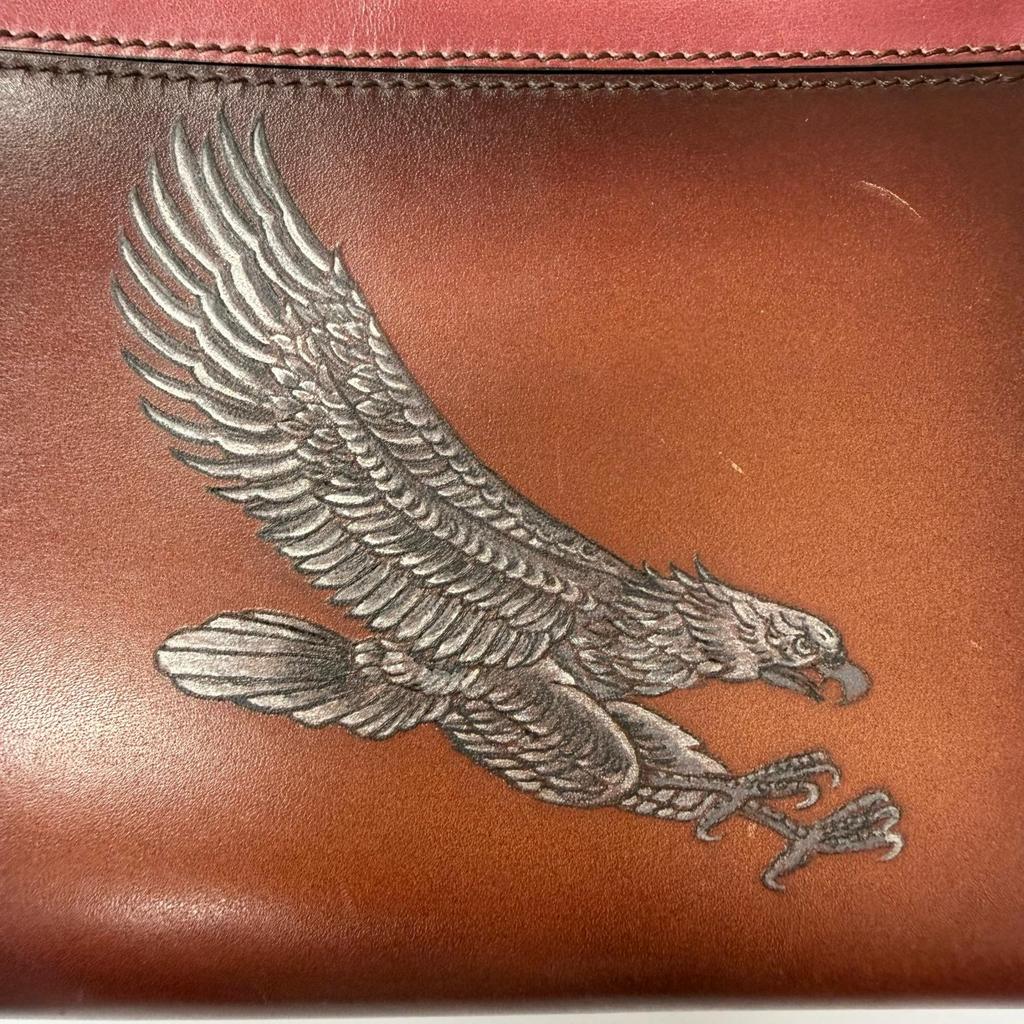 Great BERLUTI Clutch bag Nino TGM Calligraphy Scritto Tattoo Collection Used