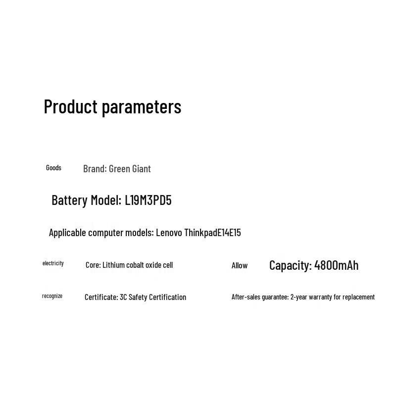 Llano Laptop Battery for Lenovo ThinkPad E14 E15 R14 (L19M3PD5)