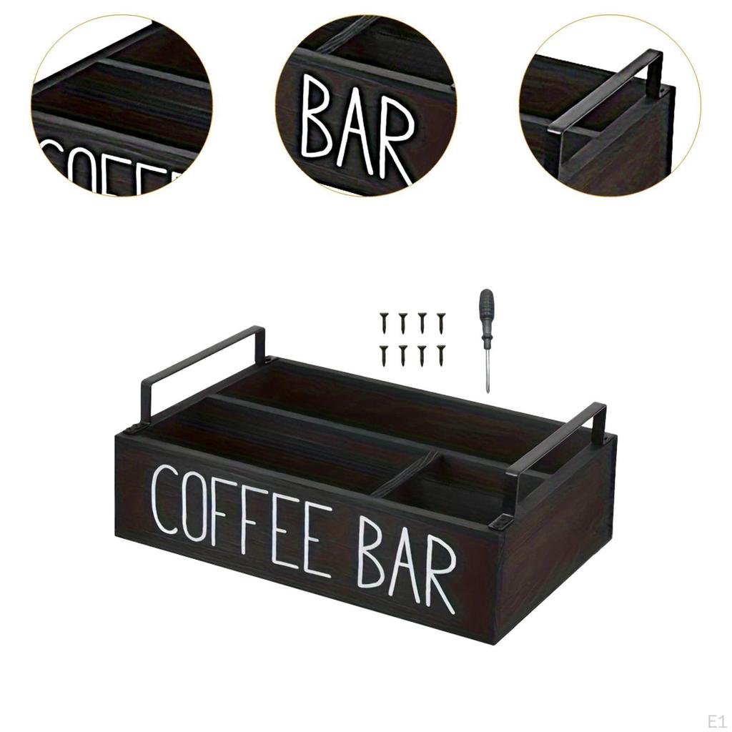 Organizér kávové stanice Držák kapslí Dřevěný bar Příslušenství Úložný prostor pro