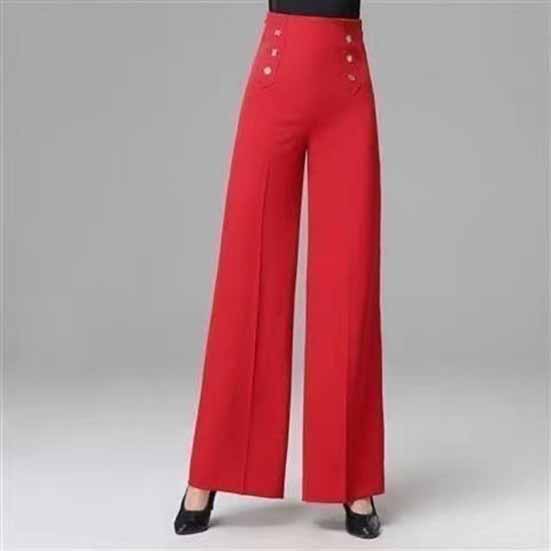Women High Waisted Dance Pants Social Dance Wide Leg Pants Slimming and Versatile Dance Pants Bottoms