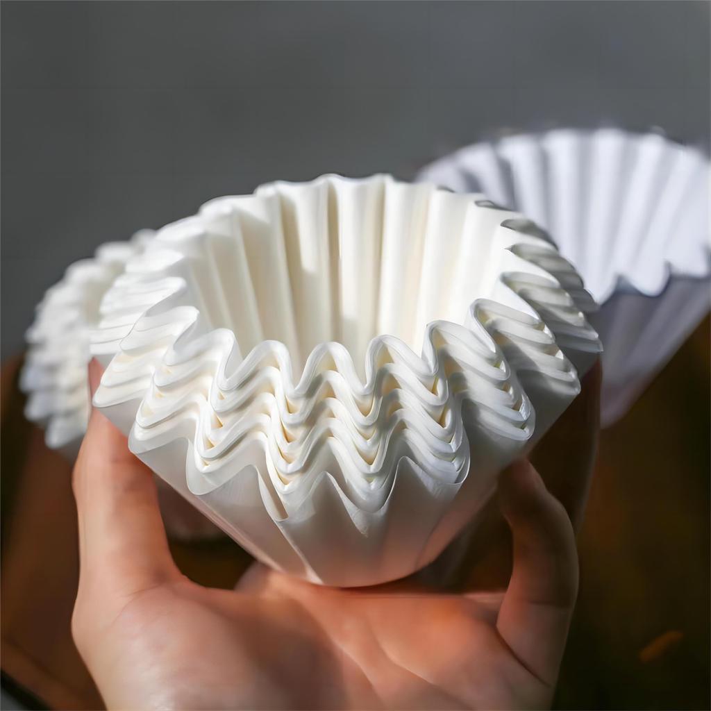 50/100pcs Pour Over Coffee Filter Papers 50 Sheets; Fits B75 Coffee Dripper & 1-2 Cups Wave Dripper Coffee Filter Papers