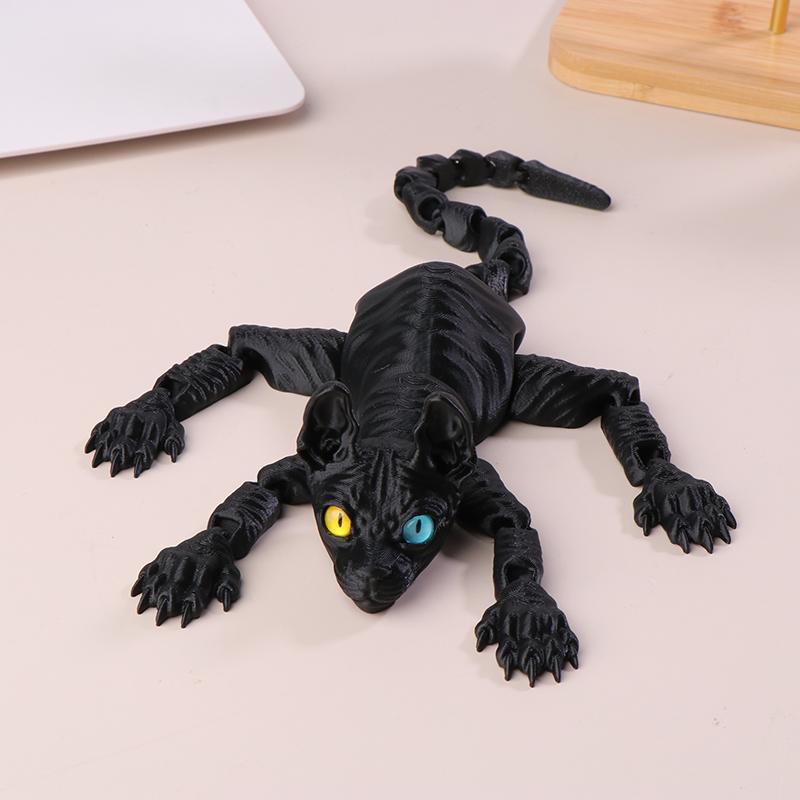 3D Printed Sphinx Cat 3D Printed Animal Toys Realistic Hairless Cat Figurines Articulated Cat Toys Cute Kitten Toys For Cat Love
