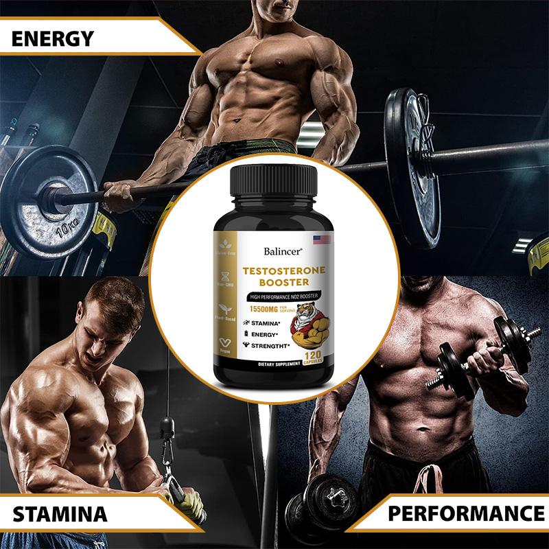 Testosteron-Unterstützung Supplement 15500mg, Hochleistungs-NO2-Komplex für Ausdauer, Energie & Kraft