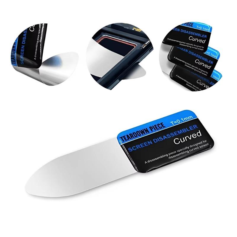 1/3Pcs Mobile Phone Curved LCD Screen Spudger Opening Pry Card Tools Ultra Thin Flexible Mobile Phone Disassemble Steel Metal