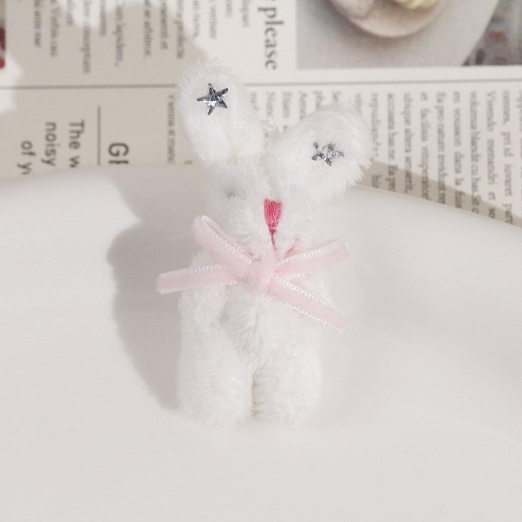 Entzückender Kaninchenpuppen-Anhänger, Stern- und Liebesherz-Muster, Anhänger-Charm-Ornament, perfekt für Schlüsselanhänger und Taschen