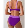 European and American New Bikini Sexy Halter High Elastic Contrasting Swimsuit Triangle Bag Swimsuit