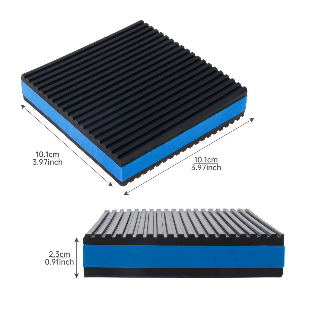 4pcs Anti-Vibration Pad Heavy Duty Isolation Pads Ribbed Rubber Pads for HVAC / Air Compressor / Washer and Dryer / Air Conditioner Units
