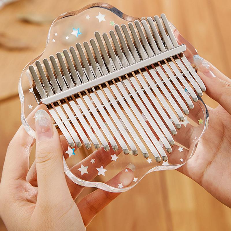 Hluru Kalimba 17 21 Key Fob Thumb Piano Crystal Acrylic Kalimba 17 21 Key Fob Finger Piano Fit For Beginners And Child Keyboard Instrument