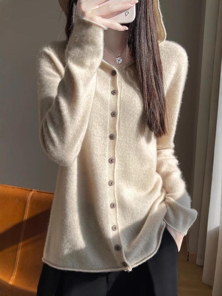 Women's Hooded Cardigan: Autumn/Winter, Knitted, Loose Fit, Versatile, Lazy Style