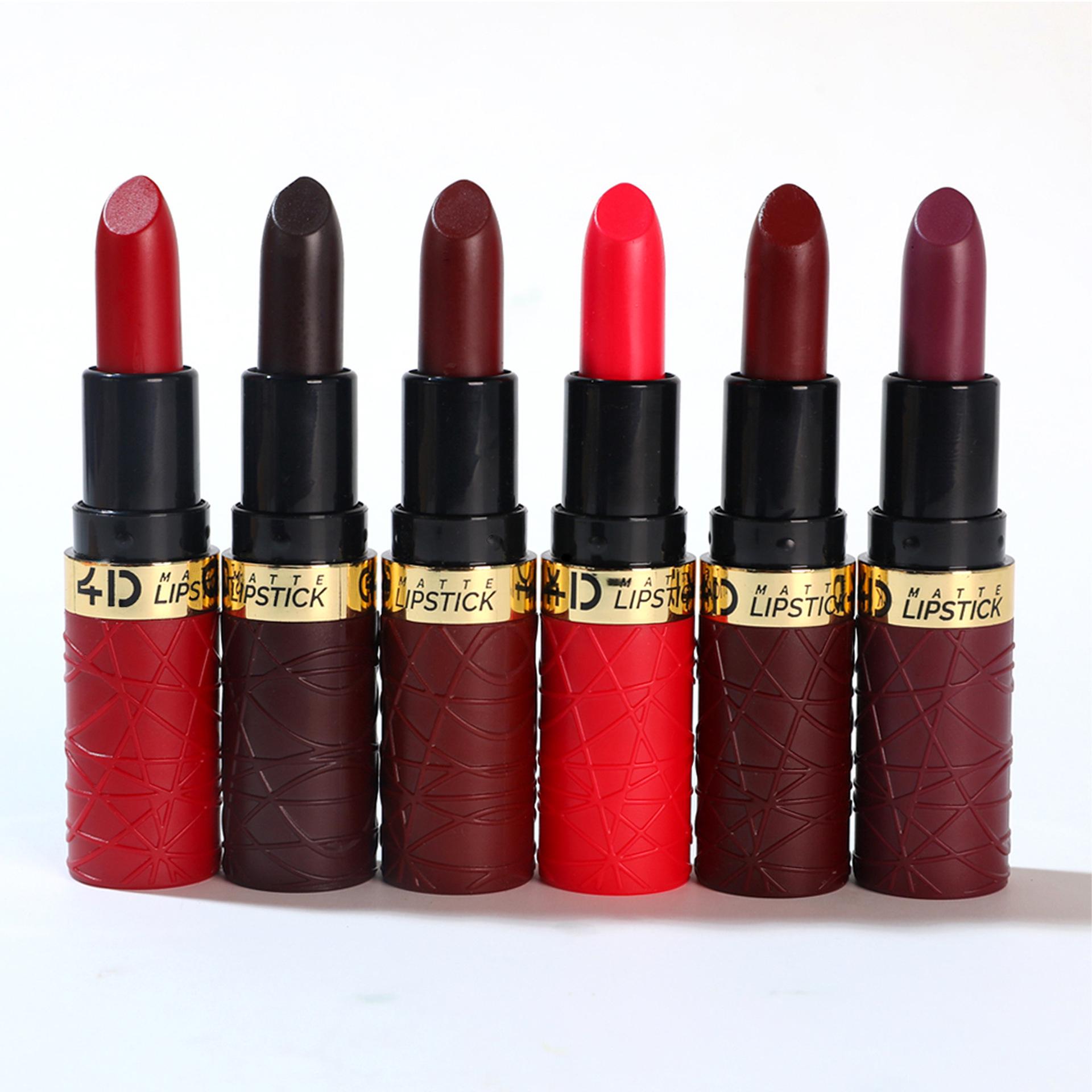 Набор матовых помад коричнево-красных оттенков из 6 штук: Долговечный и Современный. 3.5g x 6 pcs
