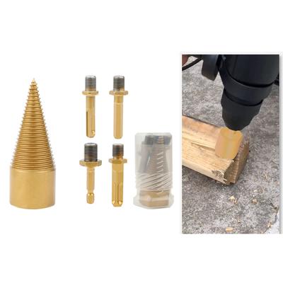Wood Splitters Drill Bit Log Splitters Drill Bit 32MM 42MM Firewood Drill Bit Wood Splitters with Hex Round Square