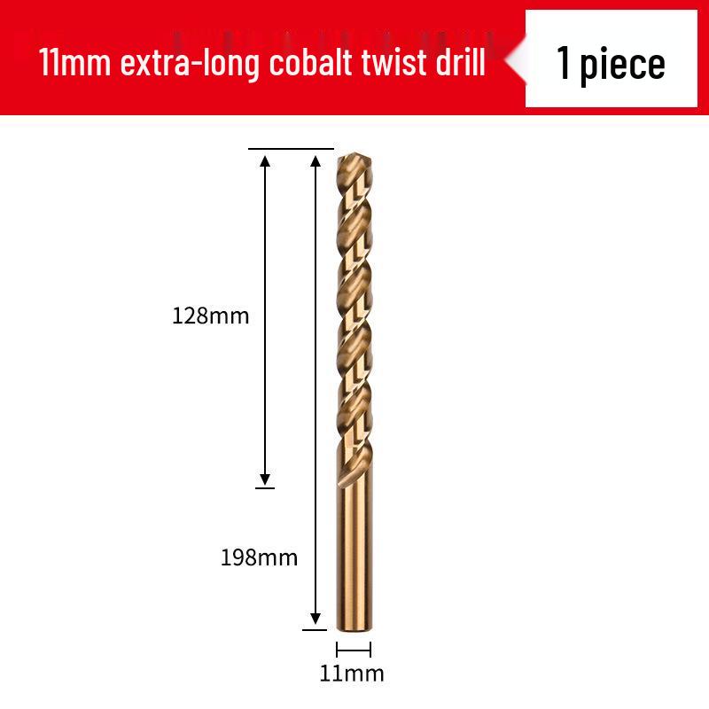 Cobalt Extra-Long High-Strength Alloy Twist Drill Bit for Stainless Steel and Woodworking