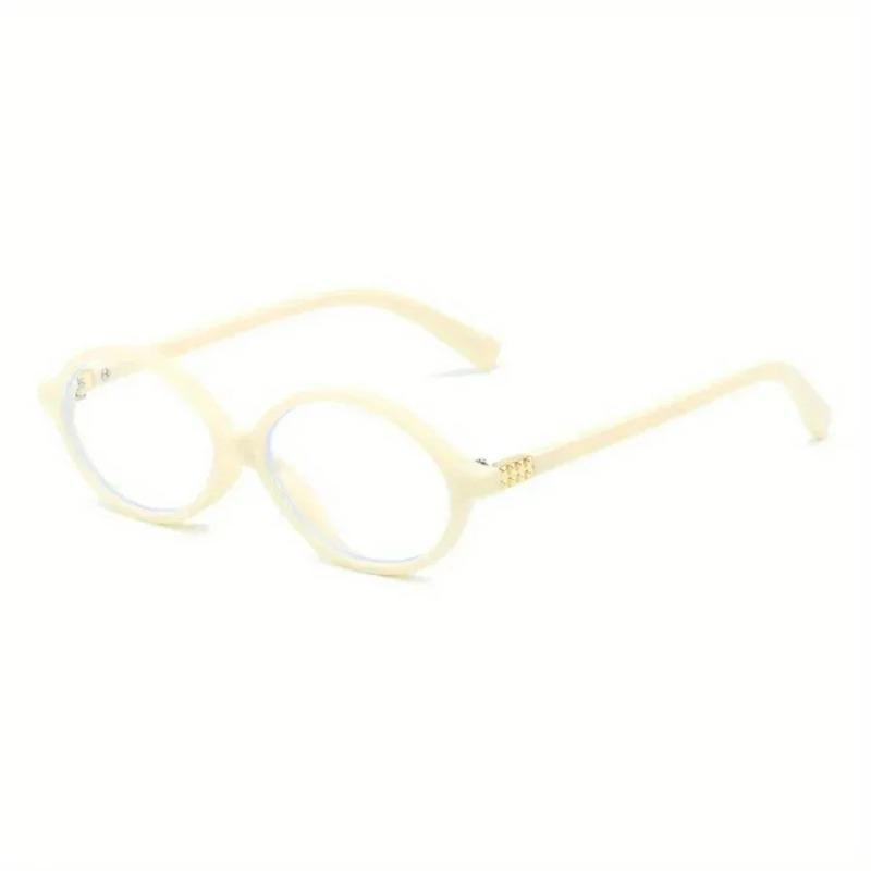 Y2K Retro Oval Frame Glasses Women Leopard Ins Sweet Cool Eyewear Trend Brand Reading Computer Anti Blue Light Eyeglasses