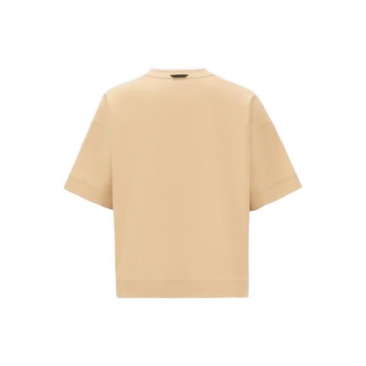 Reebok Solid Color Sports Casual Short Sleeve T-Shirt Women Tops Light-Khaki 23RCS416WGK0