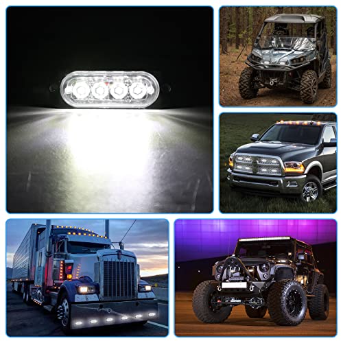 RIGIDON 2pcs 8.5cm Strobe Light LED LED Light 12W 12-24V 4LED Emergency Strobe Light Emergency Lamp Perfect for Truck Flashing Lamp (White)