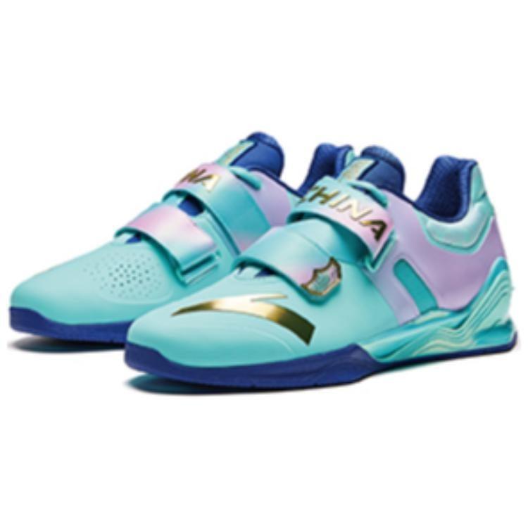 Anta Low top Weightlifting Shoes Men's Blue Pink Gold 412440101-7