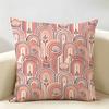 Art Deco Fan Pattern Cushion Cover Durable Hypoallergenic Organic Linen Short Pillow Cover Washable